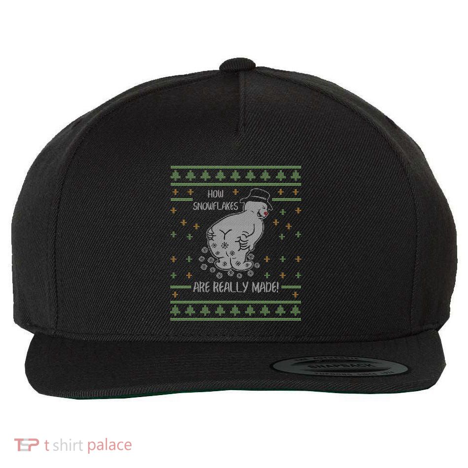 How Snowflake Are Really Made Funny Christmas Xmas Snow Funny Gift Wool Snapback Cap