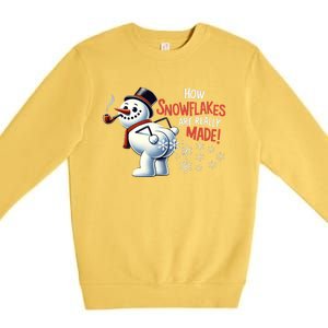 How Snowflakes Are Really Made Christmas Funny Snow Meaningful Gift Premium Crewneck Sweatshirt