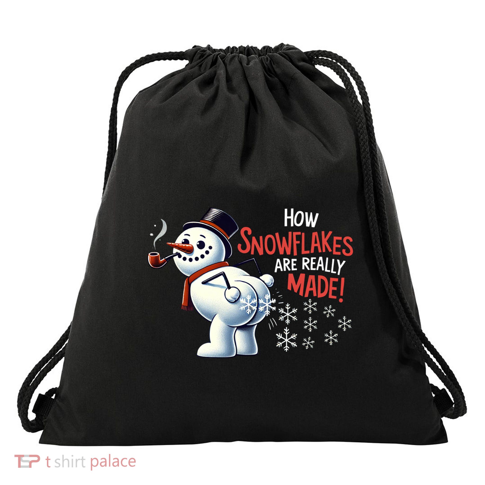 How Snowflakes Are Really Made Christmas Funny Snow Meaningful Gift Drawstring Bag