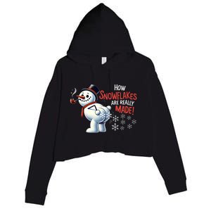 How Snowflakes Are Really Made Christmas Funny Snow Meaningful Gift Crop Fleece Hoodie