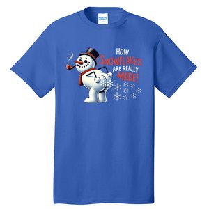 How Snowflakes Are Really Made Christmas Funny Snow Meaningful Gift Tall T-Shirt