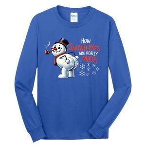 How Snowflakes Are Really Made Christmas Funny Snow Meaningful Gift Tall Long Sleeve T-Shirt