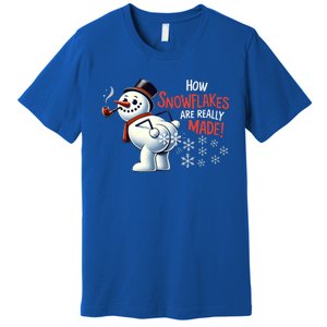 How Snowflakes Are Really Made Christmas Funny Snow Meaningful Gift Premium T-Shirt