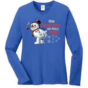 How Snowflakes Are Really Made Christmas Funny Snow Meaningful Gift Ladies Long Sleeve Shirt