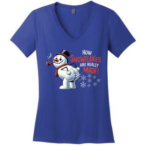 How Snowflakes Are Really Made Christmas Funny Snow Meaningful Gift Women's V-Neck T-Shirt