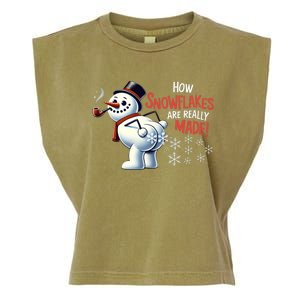 How Snowflakes Are Really Made Christmas Funny Snow Meaningful Gift Garment-Dyed Women's Muscle Tee