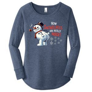 How Snowflakes Are Really Made Christmas Funny Snow Meaningful Gift Women's Perfect Tri Tunic Long Sleeve Shirt