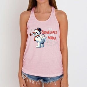 How Snowflakes Are Really Made Christmas Funny Snow Meaningful Gift Women's Knotted Racerback Tank