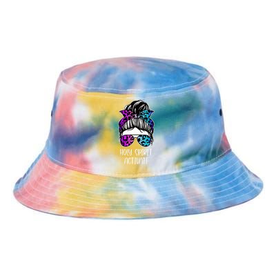 Holy Spirit Activate Funny Female Hair Bun Tie Dye Newport Bucket Hat