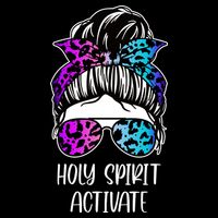 Holy Spirit Activate Funny Female Hair Bun USA-Made Doggie Bandana