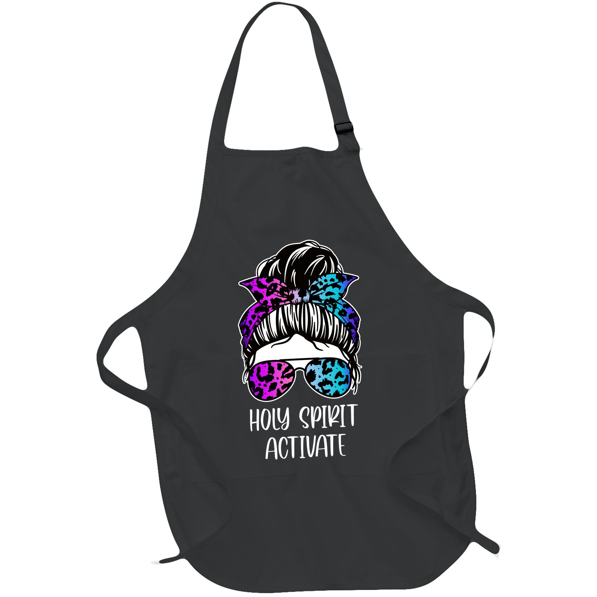 Holy Spirit Activate Funny Female Hair Bun Apron