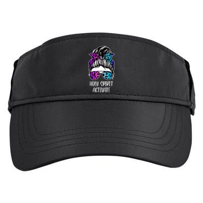 Holy Spirit Activate Funny Female Hair Bun Adult Drive Performance Visor
