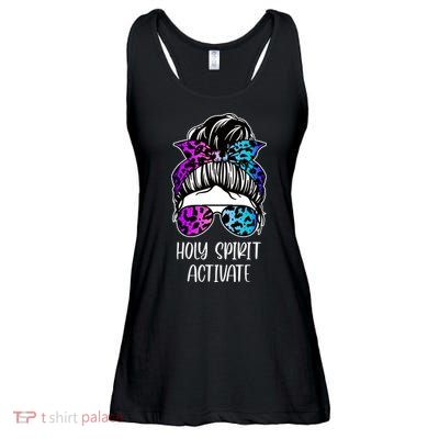 Holy Spirit Activate Funny Female Hair Bun Ladies Essential Flowy Tank