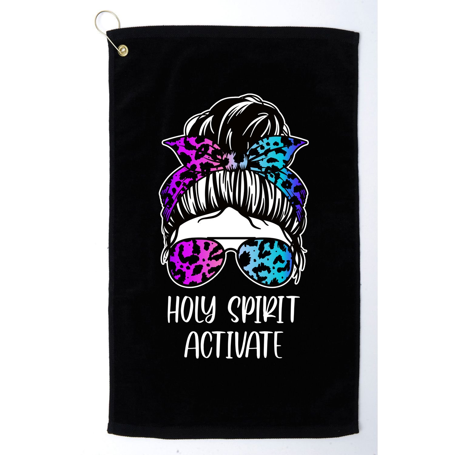 Holy Spirit Activate Funny Female Hair Bun Golf Towel
