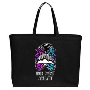 Holy Spirit Activate Funny Female Hair Bun Cotton Canvas Jumbo Tote