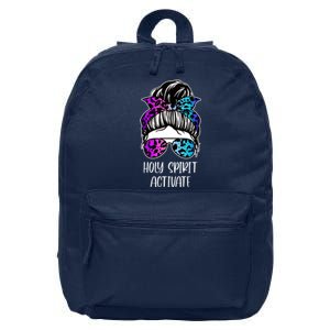 Holy Spirit Activate Funny Female Hair Bun 16 in Basic Backpack