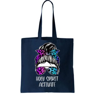 Holy Spirit Activate Funny Female Hair Bun Tote Bag