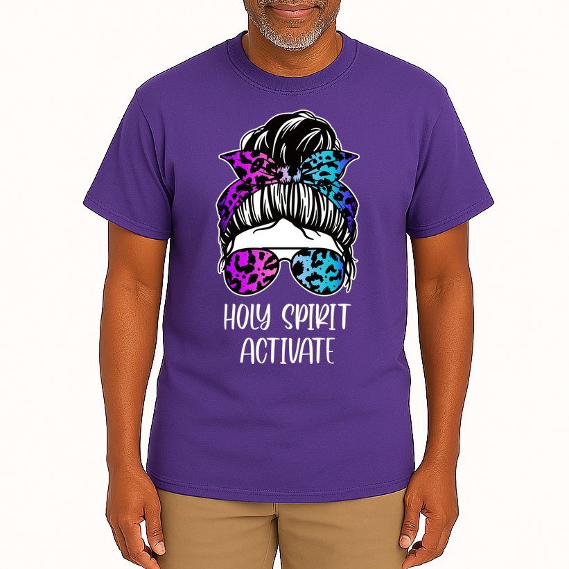 Holy Spirit Activate Funny Female Hair Bun Tall T-Shirt