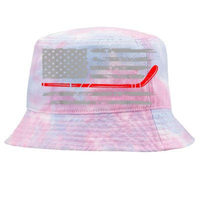 Hockey Sticks American Flag Gift For Player Tie-Dyed Bucket Hat