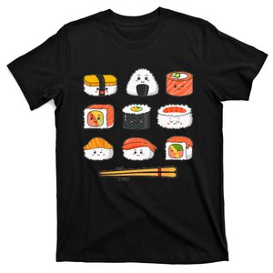 Happy Sushi Anime Kawaii Set Japanese Food Lover Otaku Manga T-Shirt