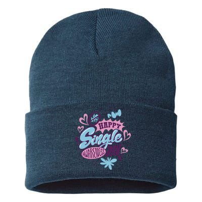 Happy Single Awareness Day Sustainable Knit Beanie