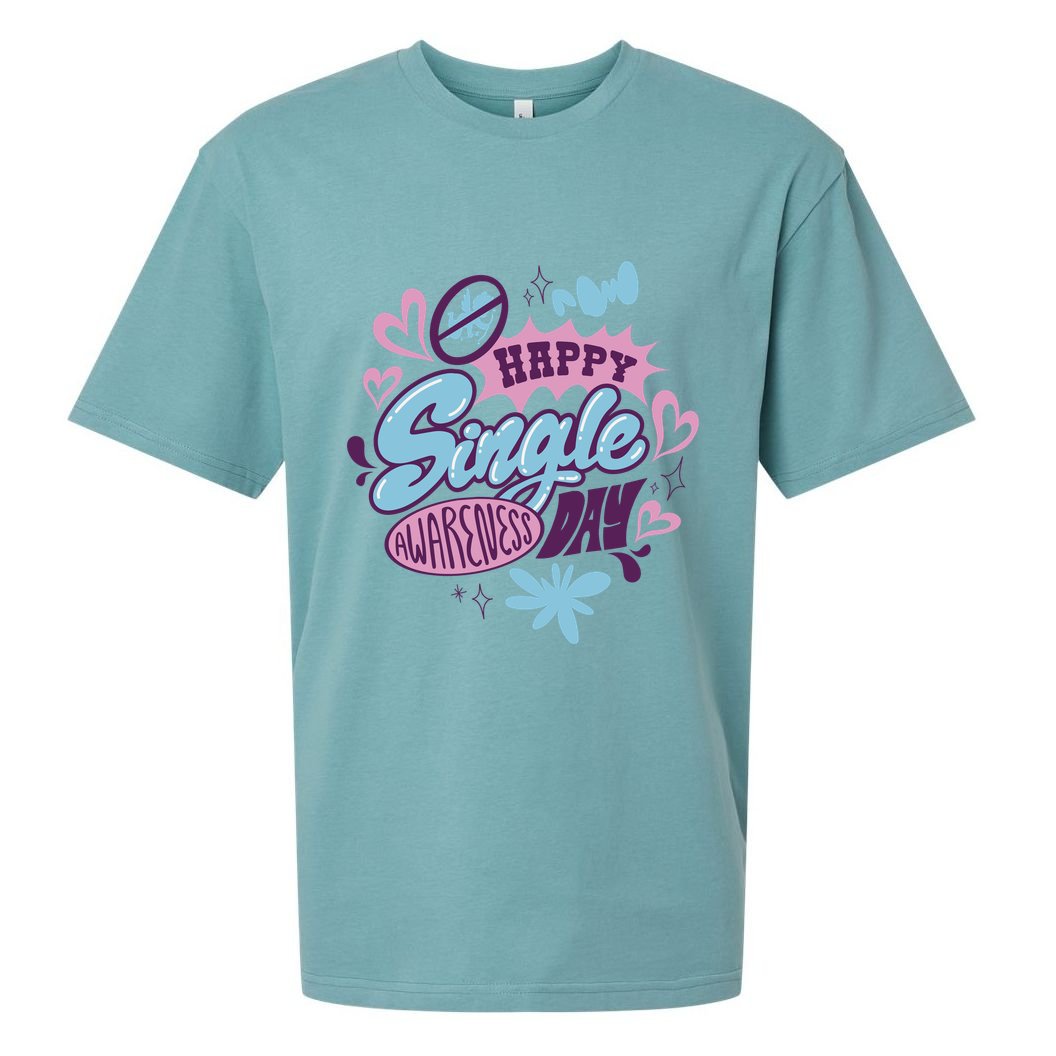 Happy Single Awareness Day Sueded Cloud Jersey T-Shirt