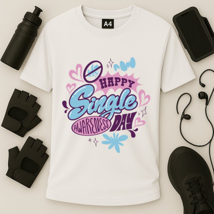 Happy Single Awareness Day Cooling Performance Crew T-Shirt