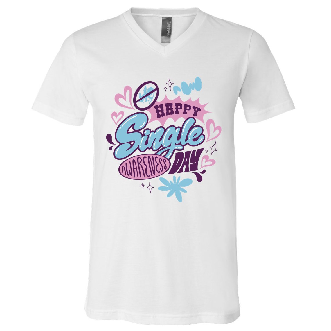 Happy Single Awareness Day V-Neck T-Shirt