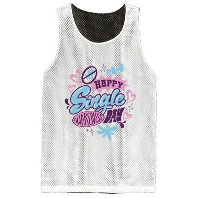Happy Single Awareness Day Mesh Reversible Basketball Jersey Tank