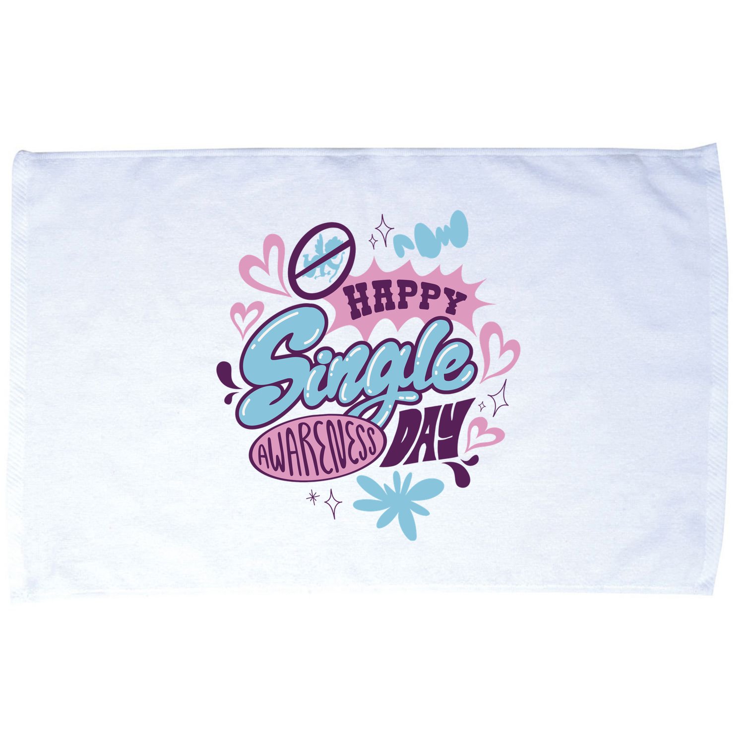 Happy Single Awareness Day Microfiber Hand Towel