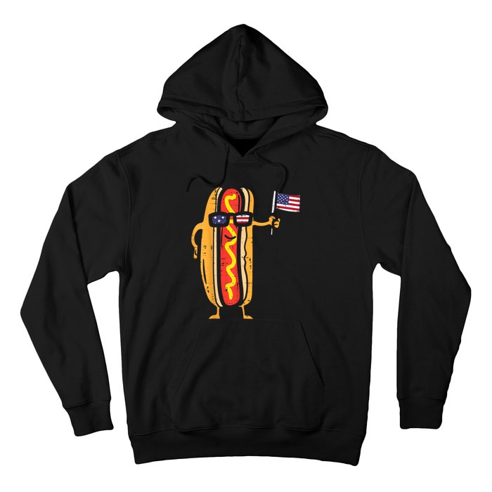 Hotdog Sunglasses American Flag USA Funny 4th Of July Fourth Hoodie