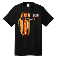 Hotdog Sunglasses American Flag USA Funny 4th Of July Fourth Tall T-Shirt