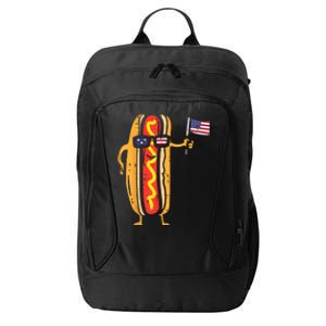 Hotdog Sunglasses American Flag USA Funny 4th Of July Fourth City Backpack