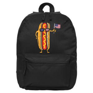 Hotdog Sunglasses American Flag USA Funny 4th Of July Fourth 16 in Basic Backpack