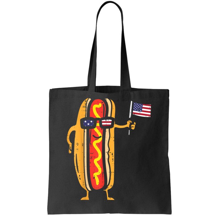 Hotdog Sunglasses American Flag USA Funny 4th Of July Fourth Tote Bag