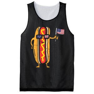 Hotdog Sunglasses American Flag USA Funny 4th Of July Fourth Mesh Reversible Basketball Jersey Tank