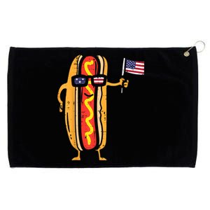 Hotdog Sunglasses American Flag USA Funny 4th Of July Fourth Grommeted Golf Towel