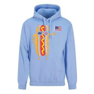 Hotdog Sunglasses American Flag USA Funny 4th Of July Fourth Unisex Surf Hoodie