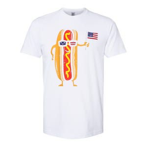 Hotdog Sunglasses American Flag USA Funny 4th Of July Fourth Softstyle CVC T-Shirt