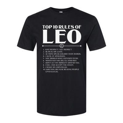 Horoscope Symbols Astrology Sign Top 10 Rules Of Leo Softstyle CVC T-Shirt