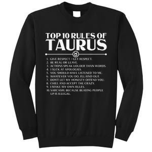 Horoscope Symbols Astrology Sign Top 10 Rules Of Taurus Tall Sweatshirt