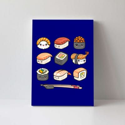 Happy Sushi Anime Kawaii Set Japanese Food Lover Otaku Ga Gift Canvas