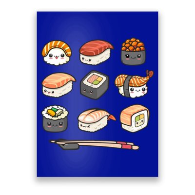 Happy Sushi Anime Kawaii Set Japanese Food Lover Otaku Ga Gift Poster