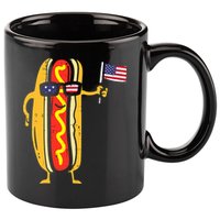 Hotdog Sunglasses American Flag USA Funny 4th Of July Fourth 11oz C Handle Ceramic Mug