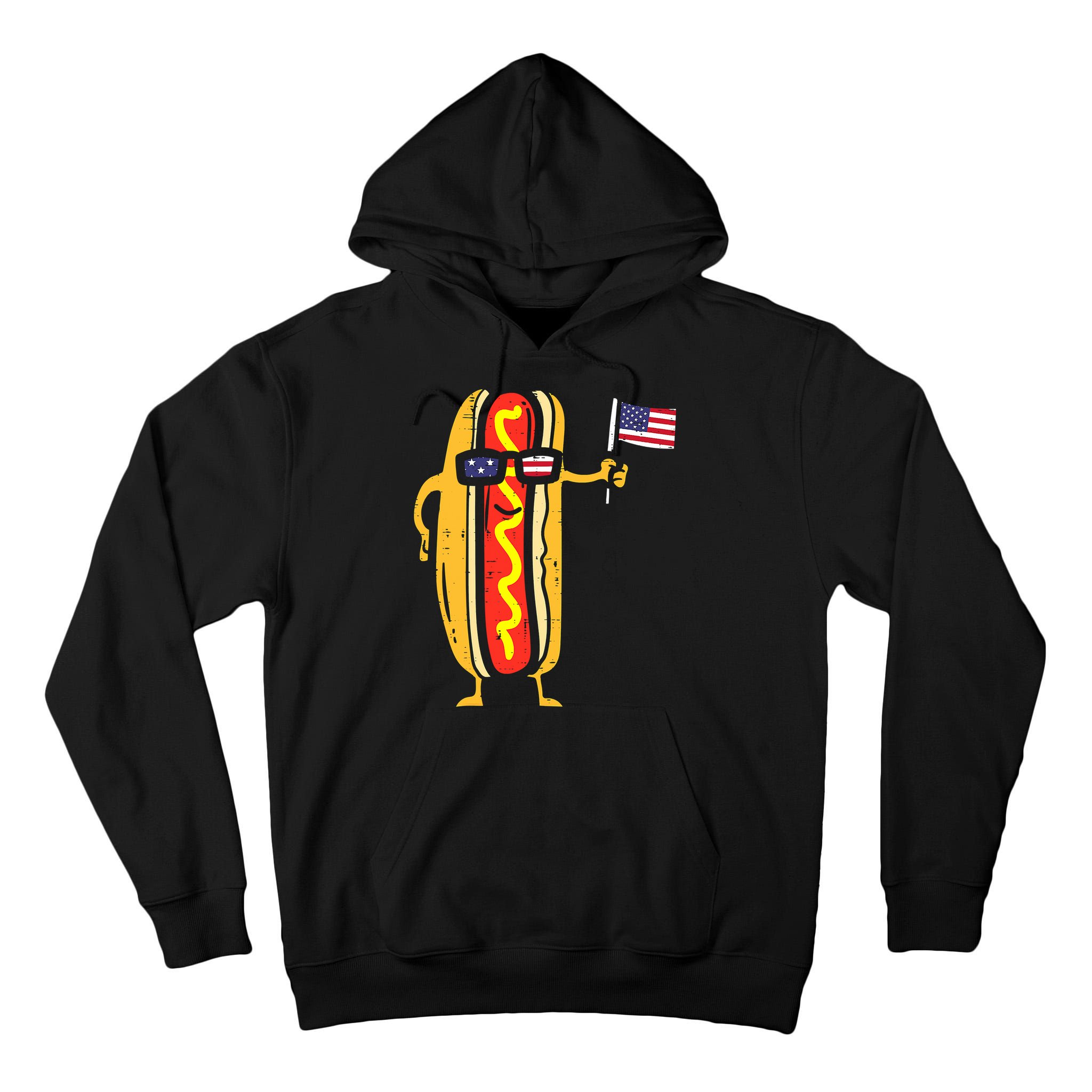 Hotdog Sunglasses American Flag USA Funny 4th Of July Fourth Tall Hoodie