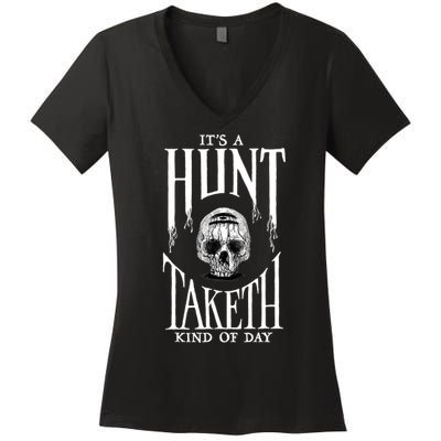 Hunt Showdown Anniversary Three of Skulls Black Women's V-Neck T-Shirt