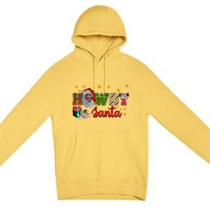 Howdy Santa African Afro Santa Black Western Cow Xmas Gift Premium Pullover Hoodie