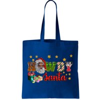 Howdy Santa African Afro Santa Black Western Cow Xmas Gift Tote Bag