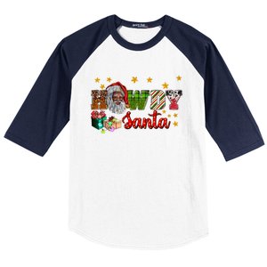 Howdy Santa African Afro Santa Black Western Cow Xmas Gift Baseball Sleeve Shirt