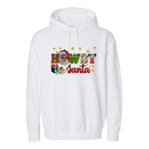 Howdy Santa African Afro Santa Black Western Cow Xmas Gift Garment-Dyed Fleece Hoodie